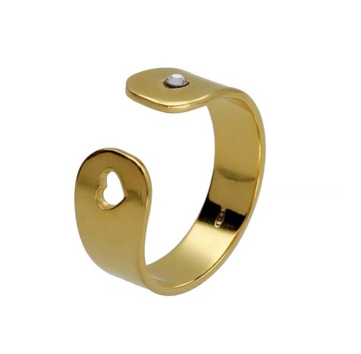 Anillo Bling Heart Gold