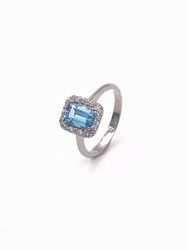 Anillo Daniela de oro blanco con topacio