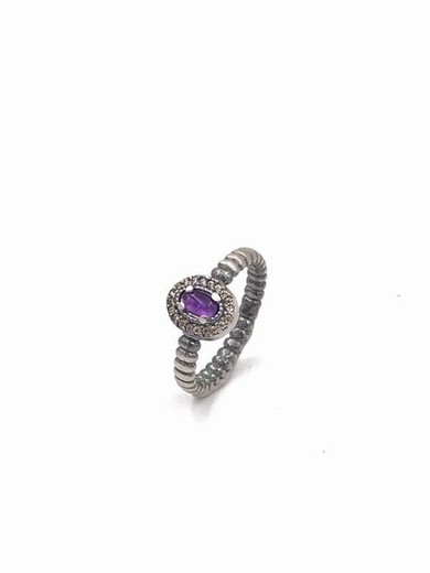 Raive gealterter Silberring mit Amethyst