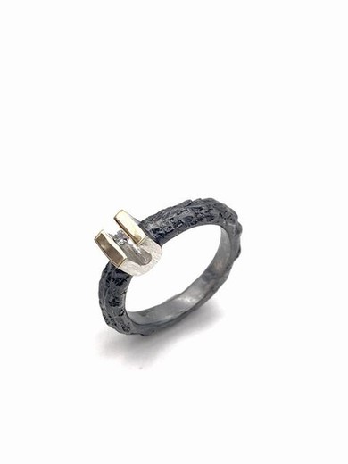 Bague tronc en argent sterling avec brillant