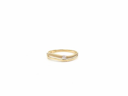 Anillo de oro 18k para mujer con circonita