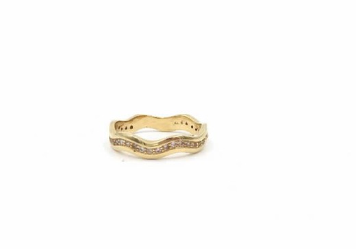 Anillo oro 18 k  señora oro  circonitas