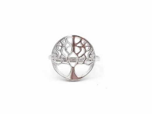 Anillo de plata rodiada árbol de la vida