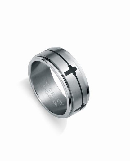 Bague Viceroy avec croix Ip noire