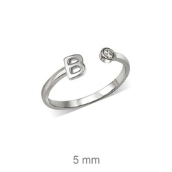 Anillos con Iniciales de plata rodiada