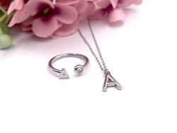 Anillos con Iniciales de plata rodiada