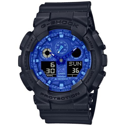 Mostrador com padrão azul antimagnético masculino Casio G-Shock