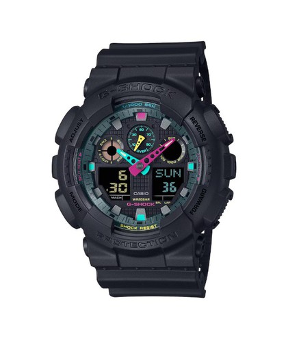 Casio G-Shock de hombre antimagnético GA-100 con detalles en color