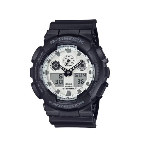 Casio G-Shock de hombre antimagnético GA-100 en color negro y esfera blanca