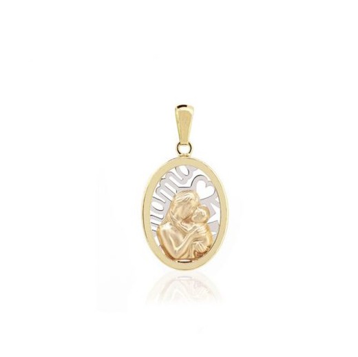 Colgante de oro 18k, mama con bebe