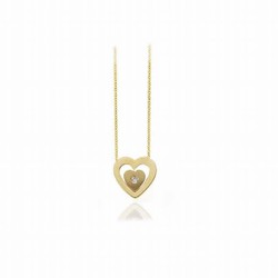 Colgante mini corazón de oro y brillante