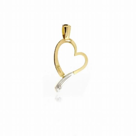 Pendentif coeur en or et diamants