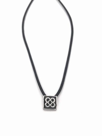 Pendentif en argent et nylon avec tuile Panot Barcelona