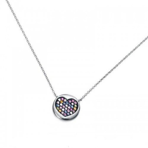 Pendentif Viceroy avec coeur de pierres multicolores