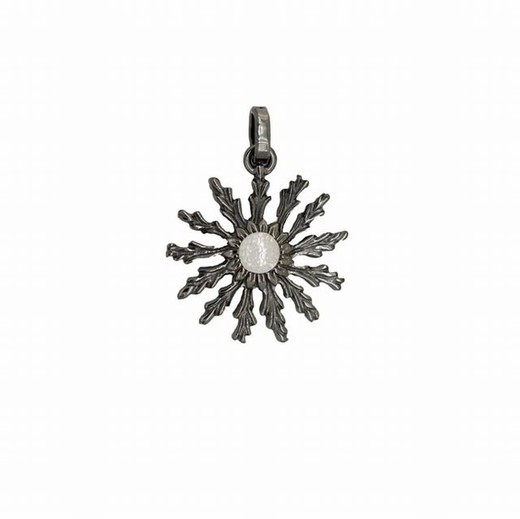 Pendentif moyen en argent massif Eguzkilore Noir