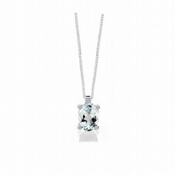 Colgante oro blanco 18k y aguamarina Alizeh