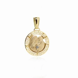 Colgante de oro 18k, mamá con bebé