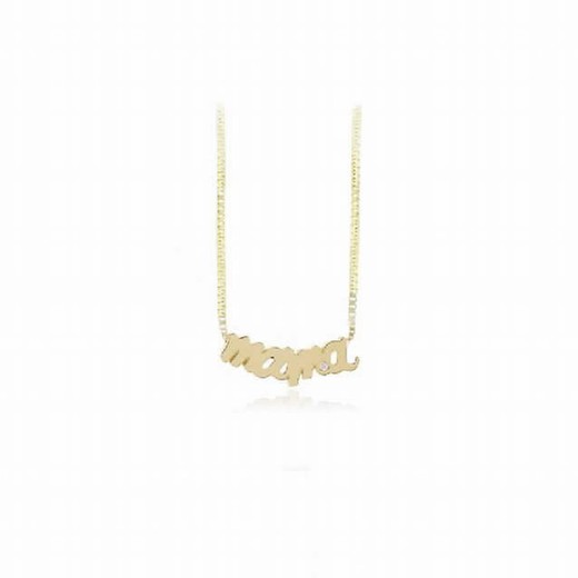 Colgante oro 18k mama con brillante