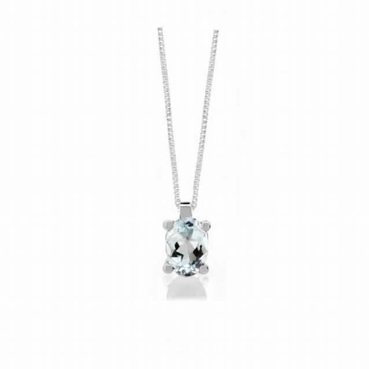 Pendentif en or blanc 18 carats et aigue-marine