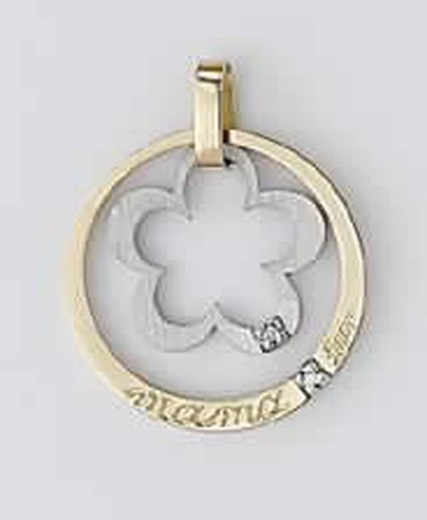 Pendentif en or sterling combiné avec le mot mama