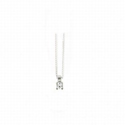 Pendentif or blanc quatre agrafes diamant