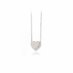 Colgante oro blanco Heart con brillante