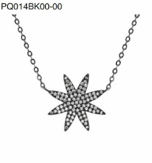 Colgante plata con rutenio en forma de estrella