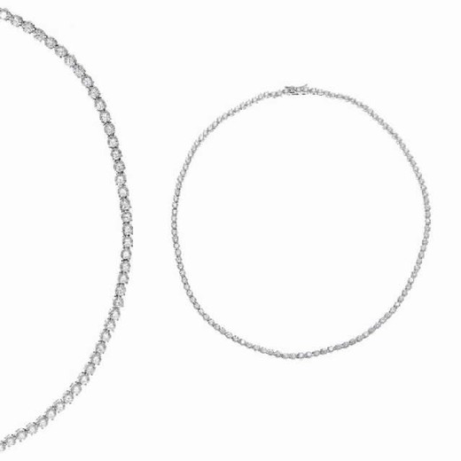 Damen-Choker aus Silber, rhodiniert mit Zirkonen