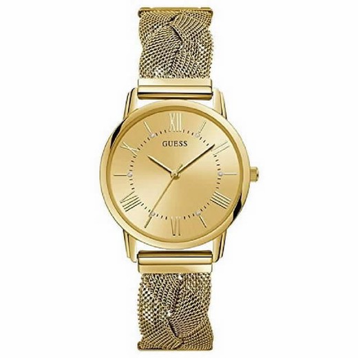 Reloj Guess de mujer en acero Ip dorado y esterilla trenzada