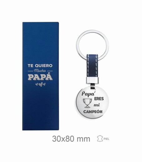 Porte-clés en acier "Papa tu es mon champion"
