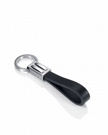 Viceroy Stahl-Schlüsselanhänger mit schwarzem Leder