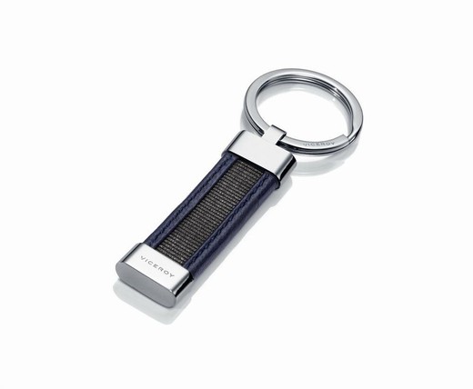 Viceroy Steel Schlüsselanhänger aus grauem Leder und Nylon
