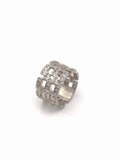 Maxi anillo Top Silver en plata engastado en circonitas