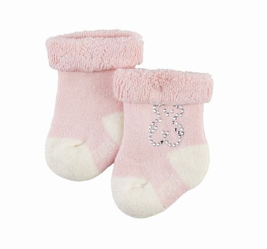 Tous Socken-Set mit süßen rosa Strasssteinen