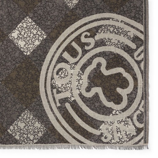 Cachecol marrom Jacquard Mini Stamp Tous Kaos