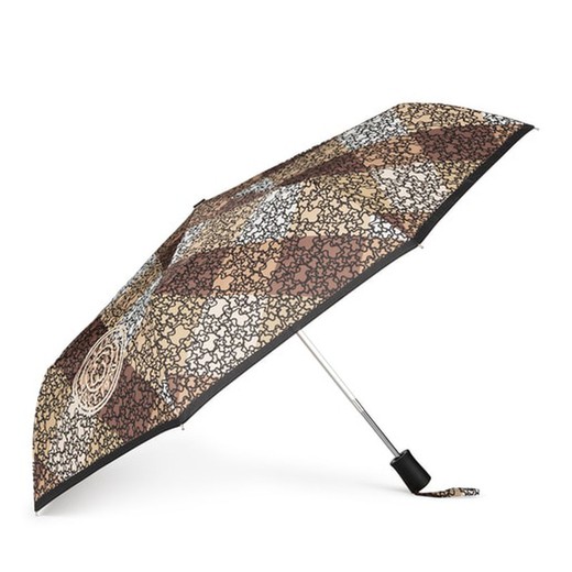 Paraguas Tous plegable en tonos marrones