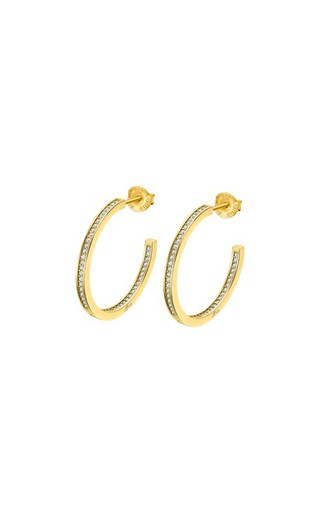 Pendientes aro Lotus Silver Circonitas M Gold