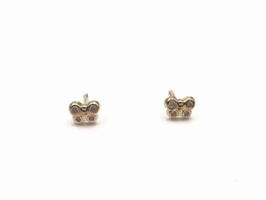 Pendientes bebe Butterfly Multi oro 18 quilates