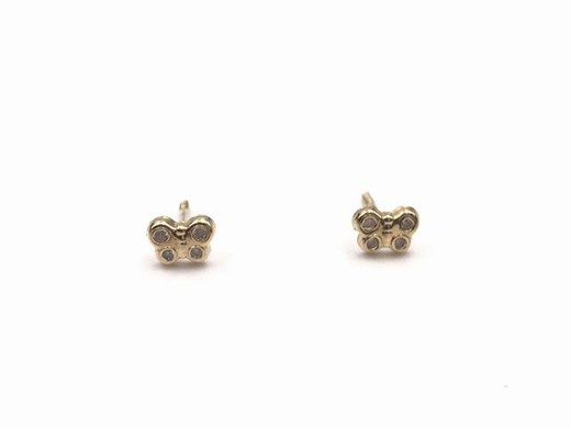 Boucles d'oreilles bébé Butterfly Multi or 18 carats