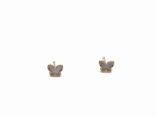 Pendientes bebe Butterfly Nacre oro 18 quilates