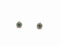 Pendientes bebe Circle Emerald oro 18 quilates