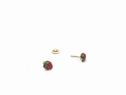 Erdbeer-Baby-Ohrringe aus 18 Karat Gold