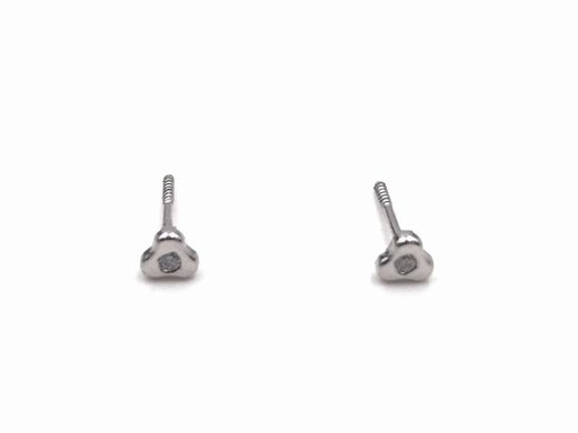 Boucles d'oreilles bébé xs Trèfle or blanc