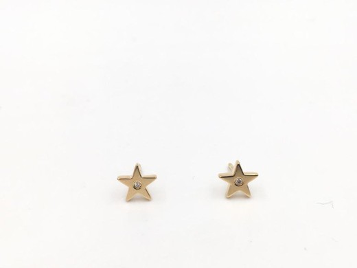 Boucles d'oreilles étoile en or 18 carats avec brillant