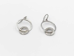 Boucles d'oreilles longues en argent rhodié avec zircons Top Silver