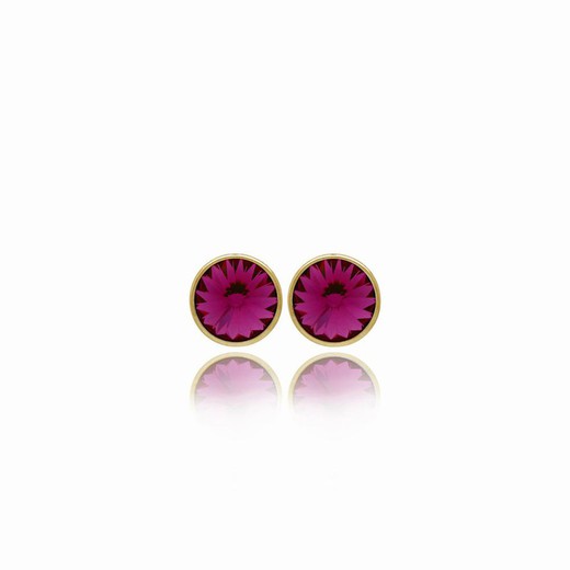 Pendientes de plata chapada con cristal de Swarovski® color rosa