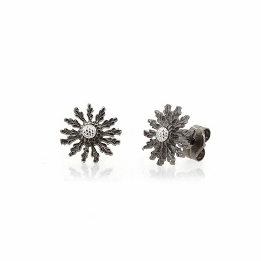 Pendientes en plata de ley Eguzkilore Black