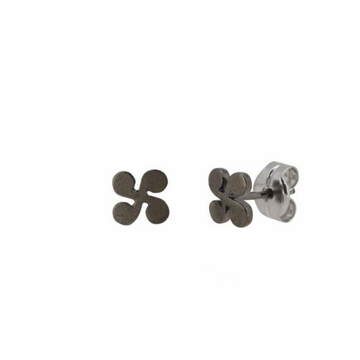 Boucles d'oreilles Lauburu noires en argent sterling