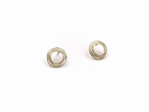 Pendientes en plata ley Circle Gold