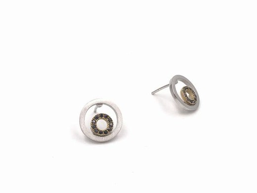 Pendientes en plata ley Doble Circle